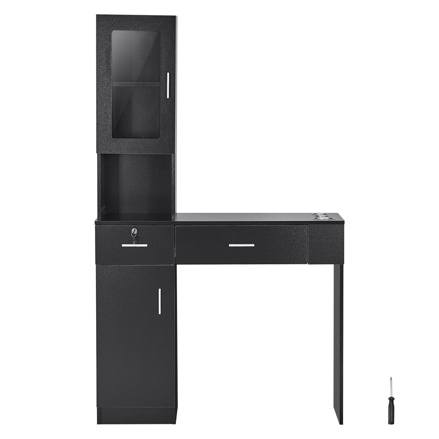 VEVOR Salon Station, Wall Mount Barber Salon Station for Hair Stylist, Beauty Spa
