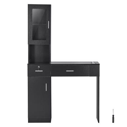 VEVOR Salon Station, Wall Mount Barber Salon Station for Hair Stylist, Beauty Spa