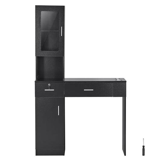 VEVOR Salon Station, Wall Mount Barber Salon Station for Hair Stylist, Beauty Spa