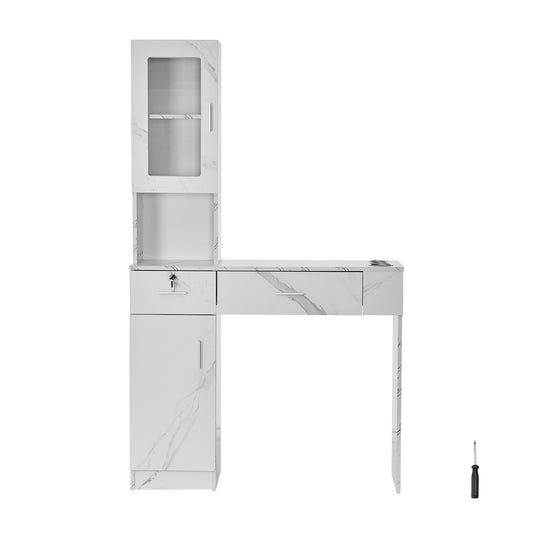 VEVOR Salon Station, Wall Mount Barber Salon Station for Hair Stylist, Beauty Spa