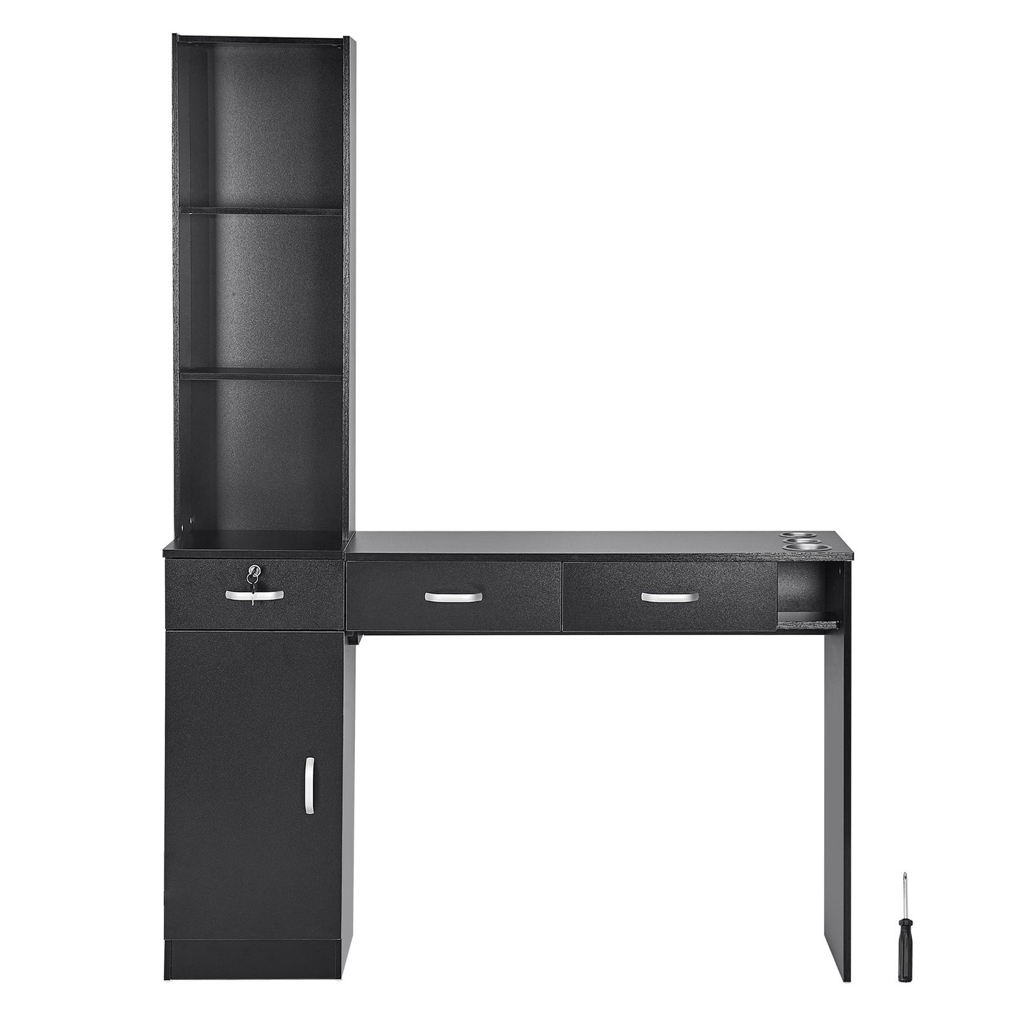 VEVOR Salon Station, Wall Mount Barber Salon Station for Hair Stylist, Beauty Spa