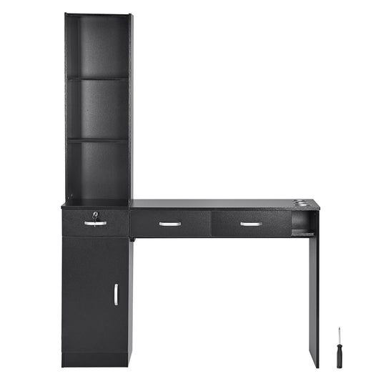 VEVOR Salon Station, Wall Mount Barber Salon Station for Hair Stylist, Beauty Spa