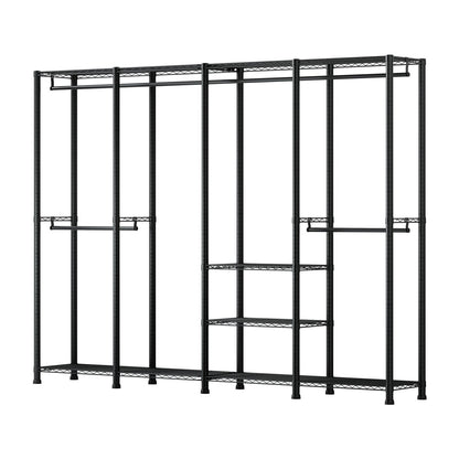 Clothing Garment Rack, Heavy Duty Closet Wardrobe, Adjustable Tiers Clothes Racks with Steel Frame, 499 kg Load Capacity Clothes Rack with 4 Hanging Rods for Bedroom, Clothing Store, Hallway