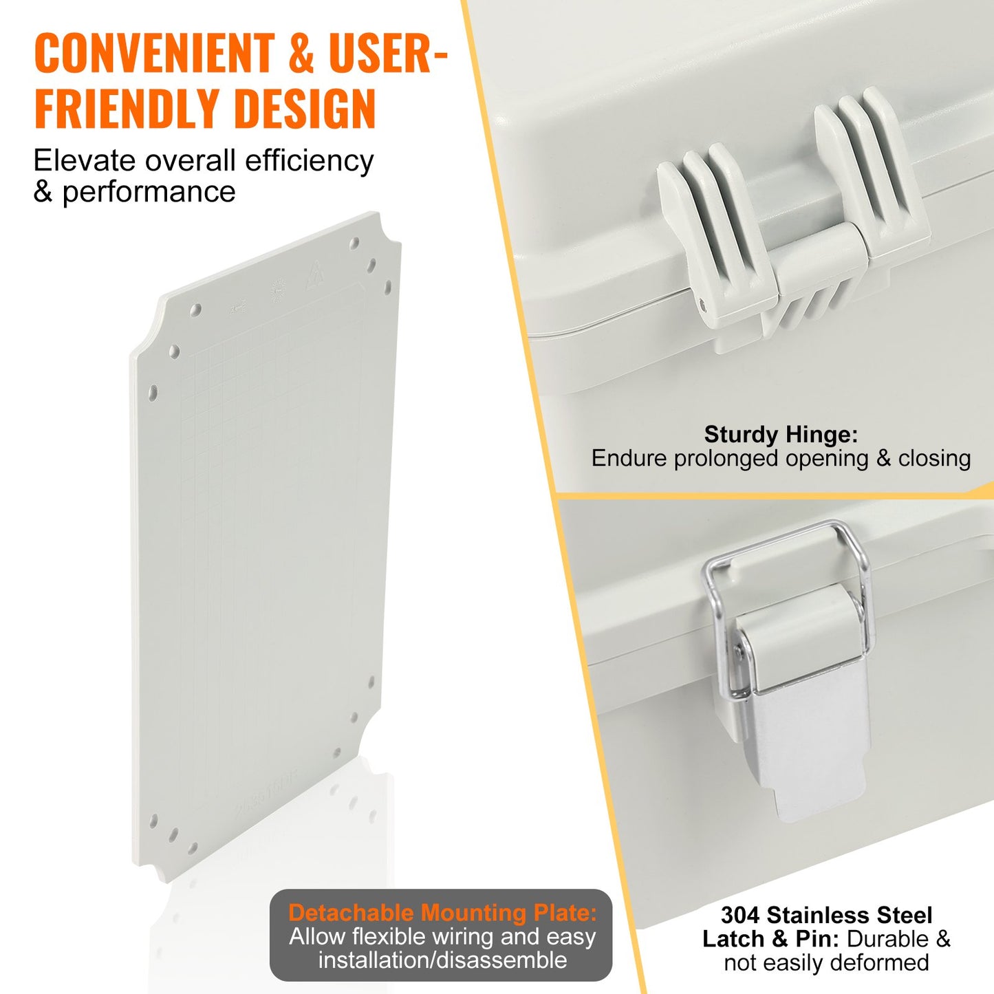 VEVOR Outdoor Electrical Junction Box, 300 x 200 x 180 mm, ABS Plastic Electrical