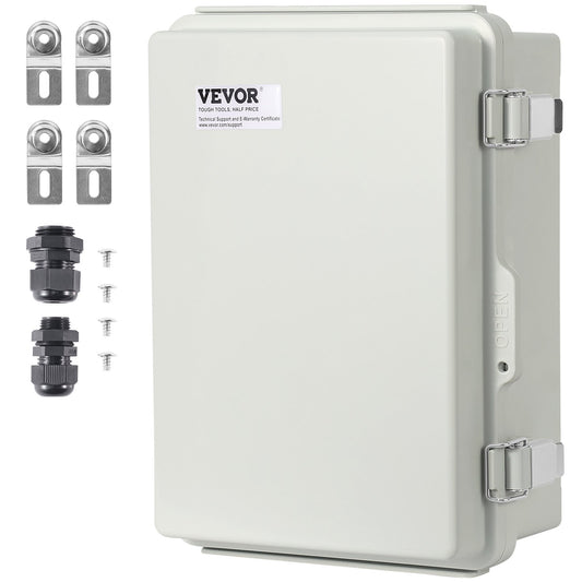 VEVOR Outdoor Electrical Junction Box, 300 x 200 x 180 mm, ABS Plastic Electrical