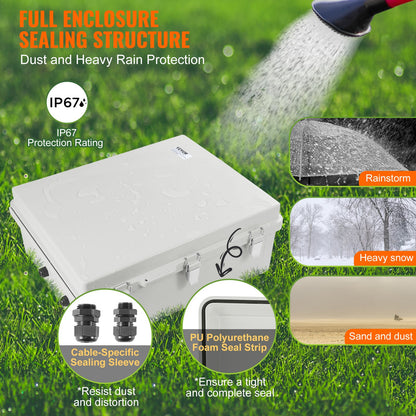 VEVOR Outdoor Electrical Junction Box, 350 x 250 x 150 mm, ABS Plastic Electrical