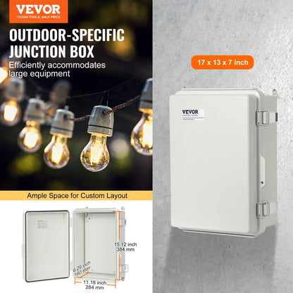 Outdoor Electrical Junction Box 430x330x180mm, IP67 Waterproof, ABS Plastic