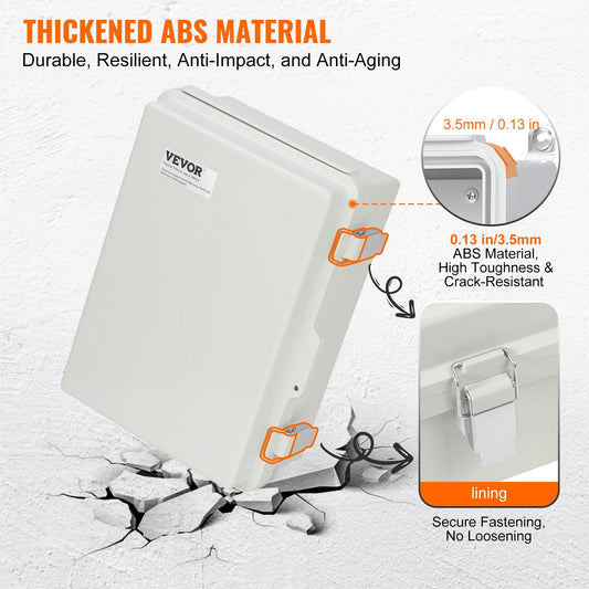 Outdoor Electrical Junction Box 430x330x180mm, IP67 Waterproof, ABS Plastic