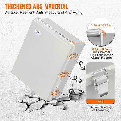 Outdoor ABS Electrical Junction Box, 0.53 x 0.43 x 0.20 m, IP67 Waterproof Enclosure