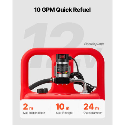 VEVOR Fuel Caddy 32 Gallon Portable Fuel Tank with 12V DC Electric Transfer Pump