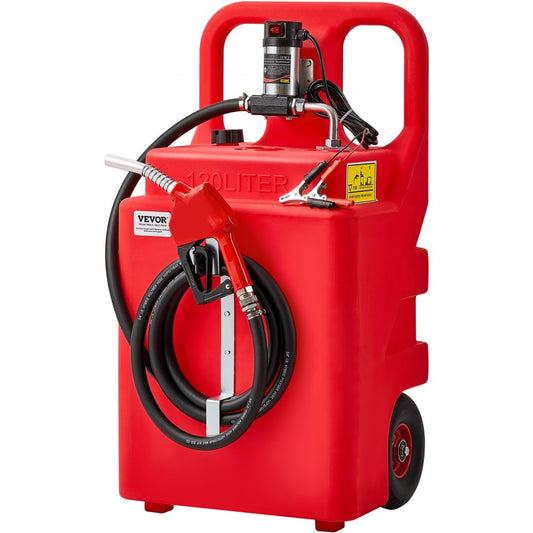 VEVOR Fuel Caddy 32 Gallon Portable Fuel Tank with 12V DC Electric Transfer Pump