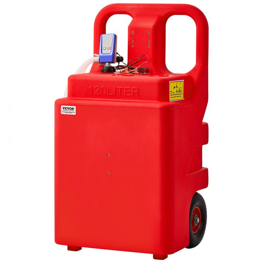 VEVOR Fuel Caddy 32 Gallon Fuel Tank with 12V DC 2.5 GPM Electric Transfer Pump