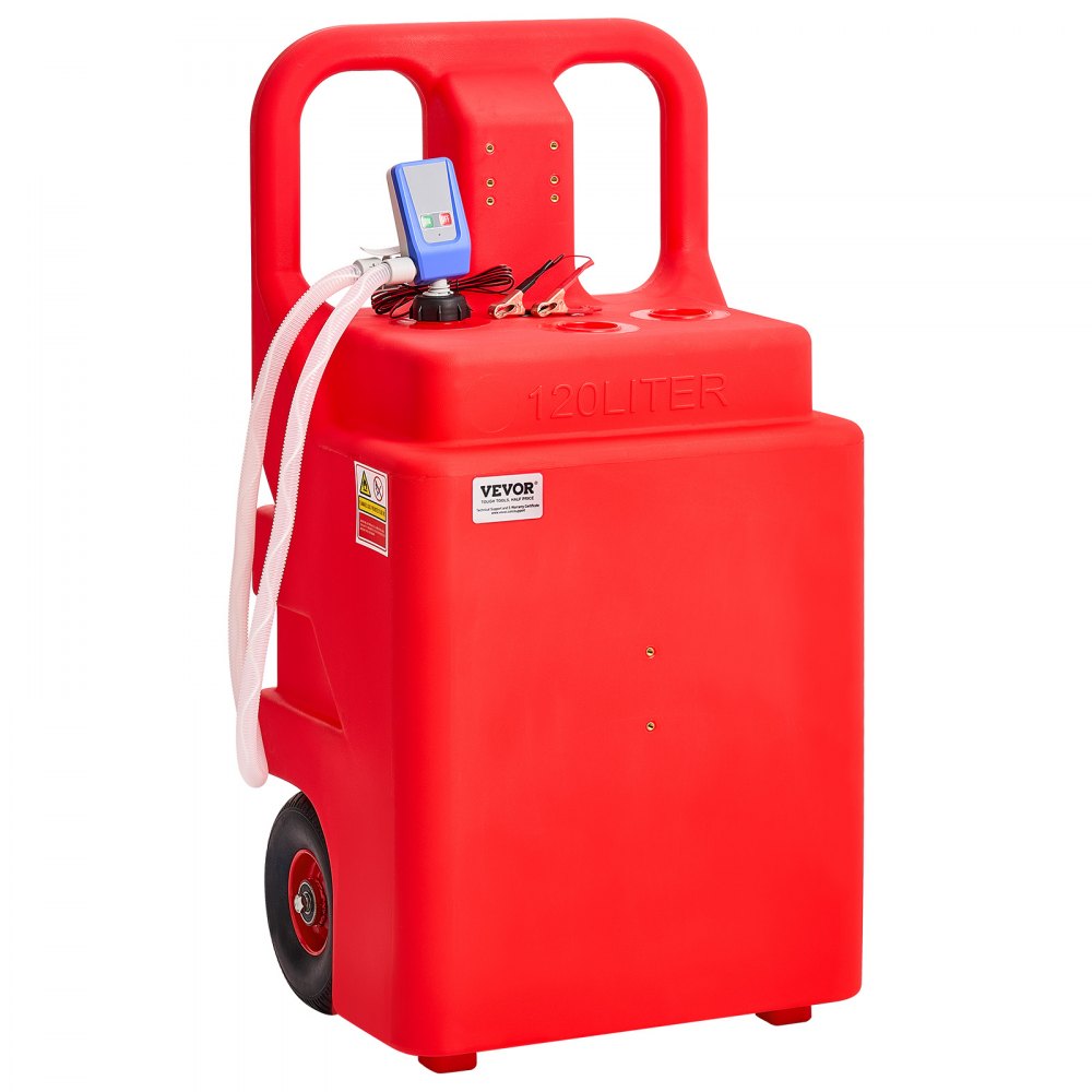 VEVOR Fuel Caddy 32 Gallon Fuel Tank with 12V DC 2.5 GPM Electric Transfer Pump