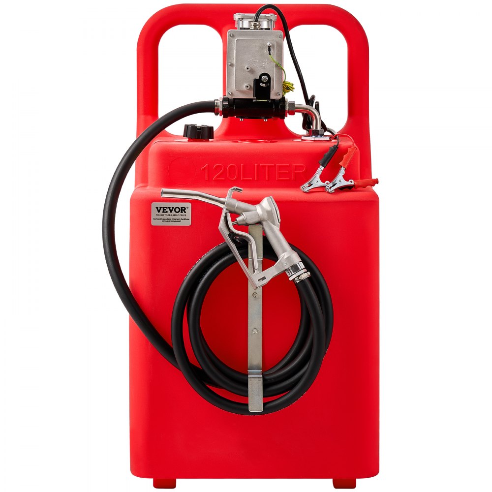 VEVOR Fuel Caddy 32 Gallon Fuel Tank with 12V DC 15 GPM Electric Transfer Pump