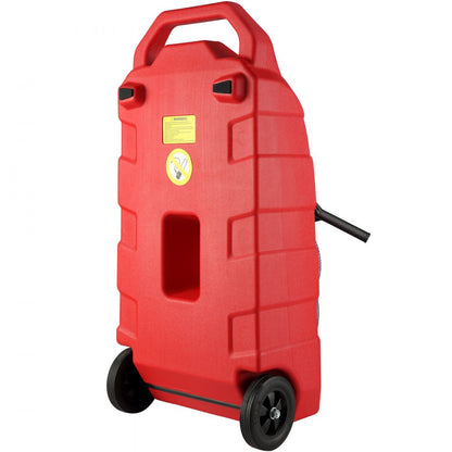 60.57L Fuel Caddy, 7.8 L/min, Portable Gas Storage Tank Container with Rubber Wheels, Gravity-flow Mode, Fuel Transfer Storage Tank for Gasoline Diesel Machine Oil Car Mowers Boat Motorcycle