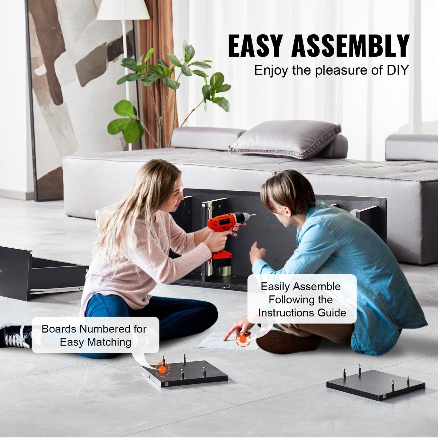 Wall Mount Styling Station with Lockable Drawer & 3 Holders, Matte Black