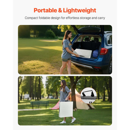 122cm Plastic Folding Table Portable Picnic Table Handle Indoor Outdoor