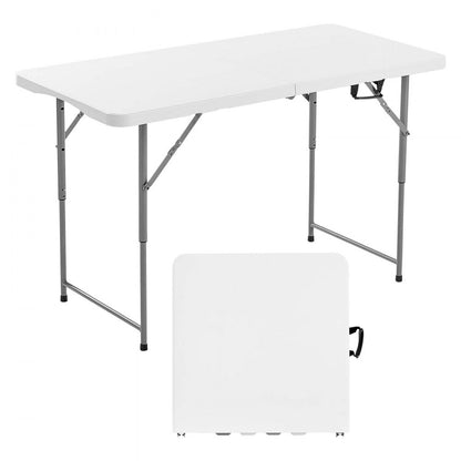 122cm Plastic Folding Table Portable Picnic Table Handle Indoor Outdoor