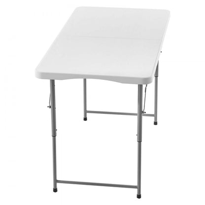 122cm Plastic Folding Table Portable Picnic Table Handle Indoor Outdoor