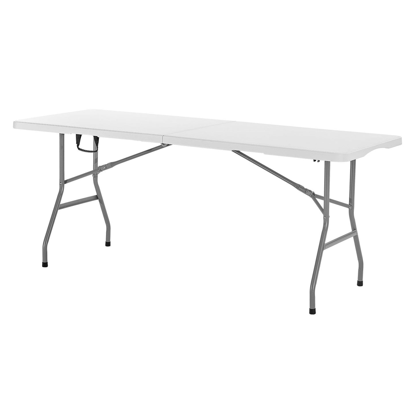 Folding Table, 6 Ft Heavy Duty Portable Fold-in-Half Utility Table, Indoor Outdoor Plastic Rectangle Table with Built in Handle, for Party, Dining, Wedding, Events, Picnic, Camping, White