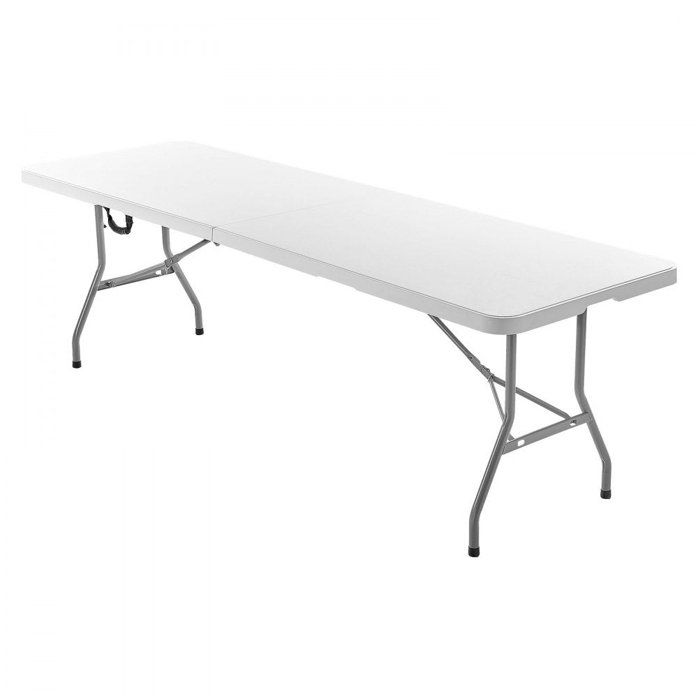 244cm Plastic Folding Table Portable Picnic Table Handle Indoor Outdoor