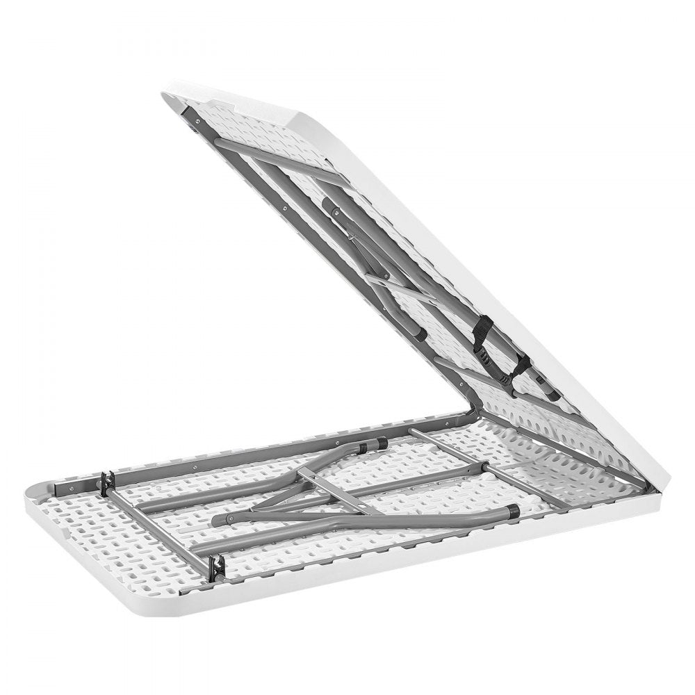 244cm Plastic Folding Table Portable Picnic Table Handle Indoor Outdoor