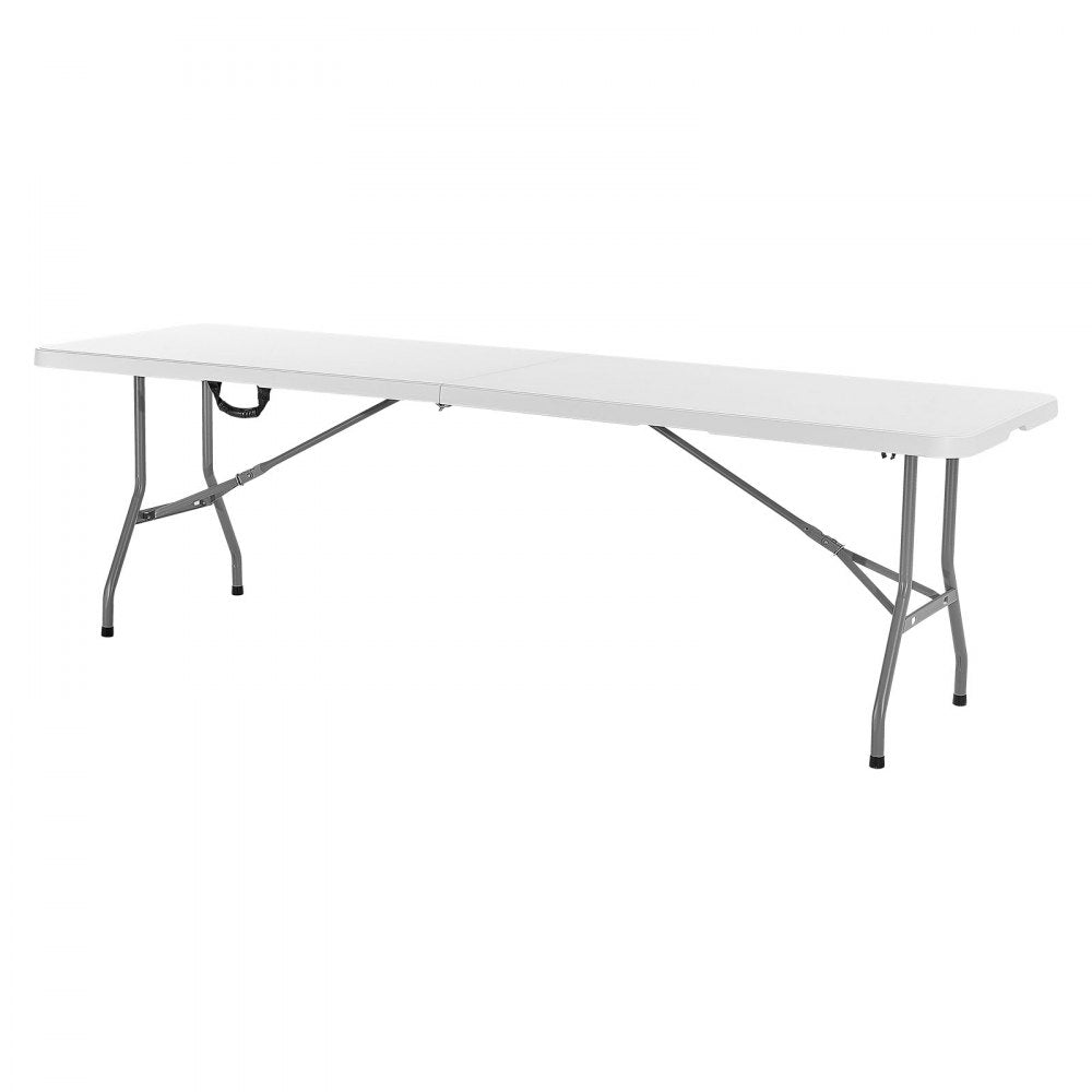 244cm Plastic Folding Table Portable Picnic Table Handle Indoor Outdoor