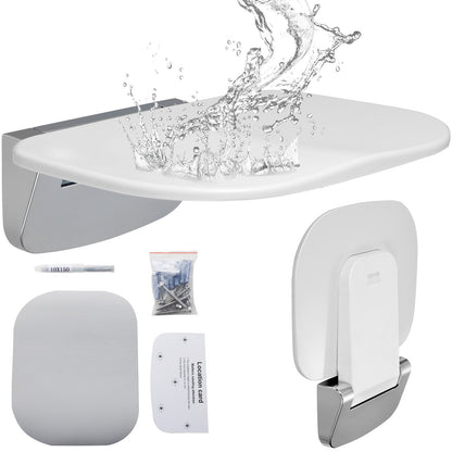 VEVOR Urea-formaldehyde Folding Shower Seat, 13.6'' x 12.8'' Unfolded, Wall Mounted