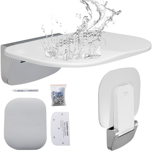 VEVOR Urea-formaldehyde Folding Shower Seat, 13.6'' x 12.8'' Unfolded, Wall Mounted