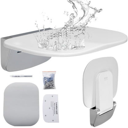 Wall-Mounted Urea-Formaldehyde Folding Shower Seat, 0.34 x 0.32m, 204 kg Capacity