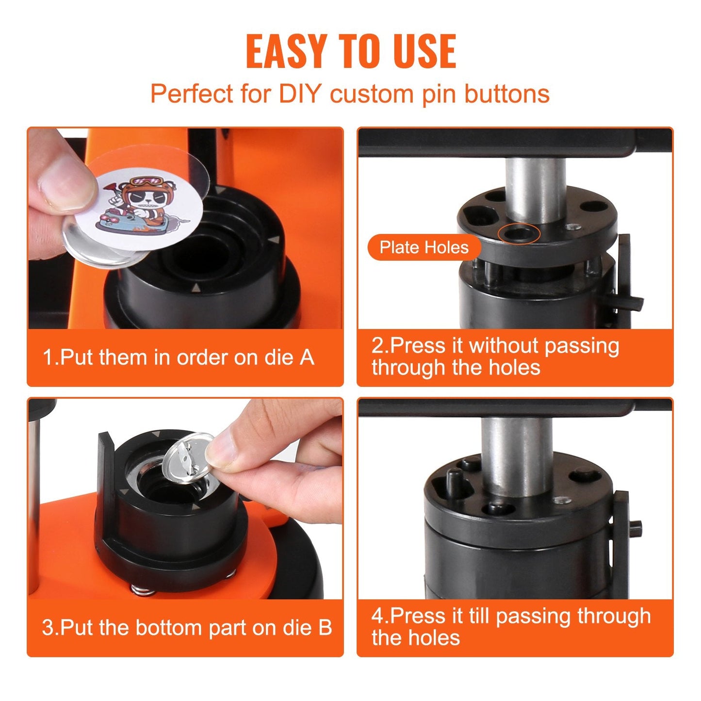 DIY Button Maker Kit, 25mm Pin Badge Punch with 500pcs Parts & Circle Cutter