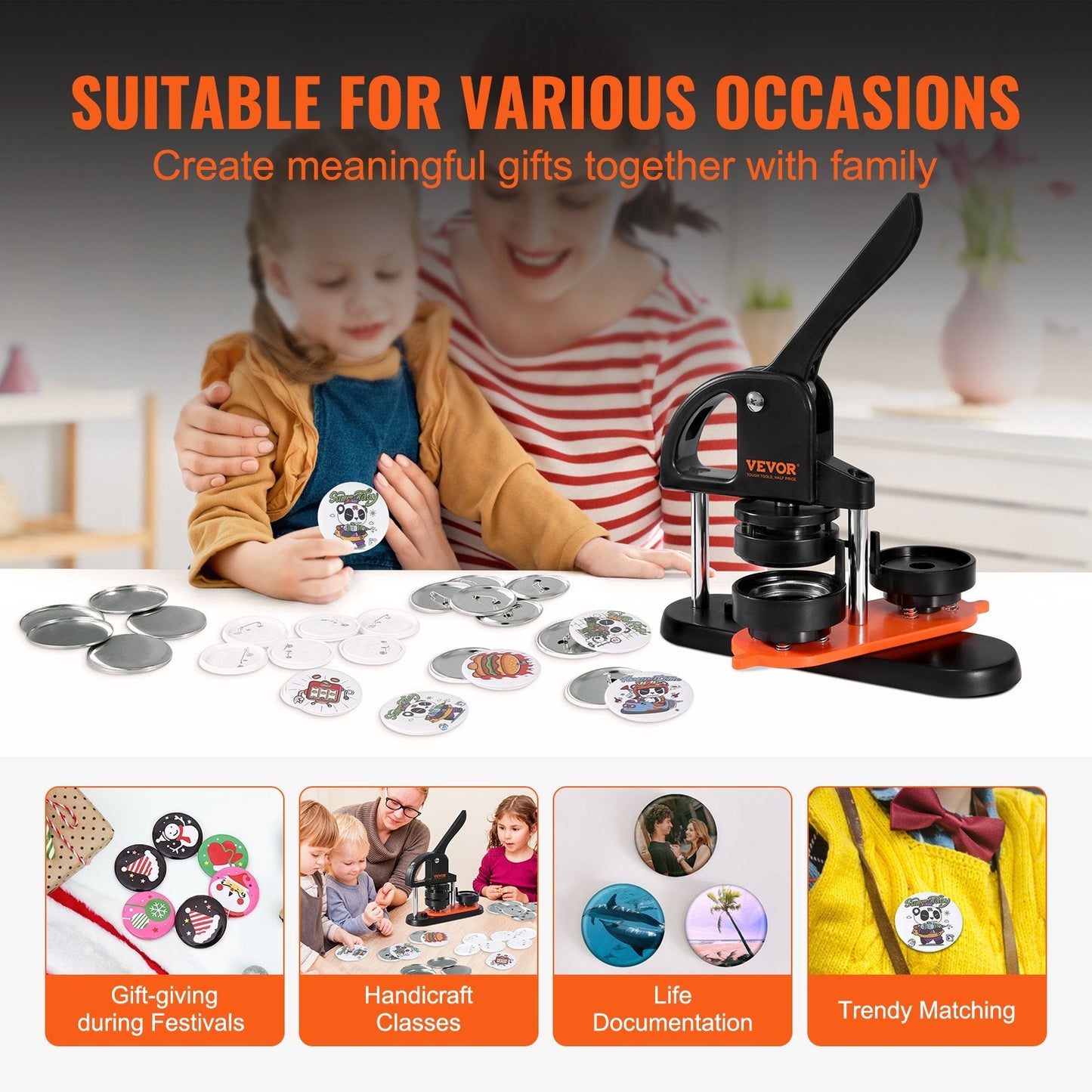 58mm Badge Maker Kit with Accessories, Circle Cutter, and Magic Book