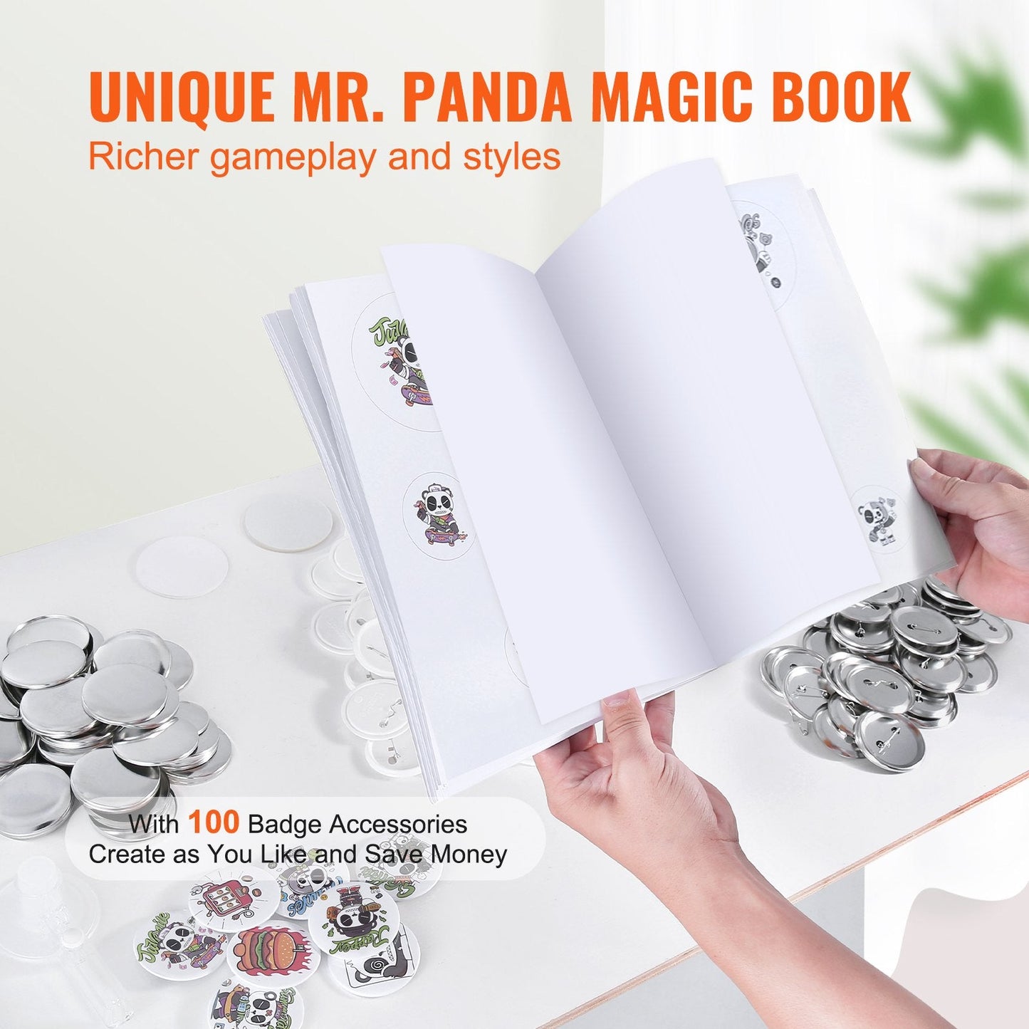 58mm Badge Maker Kit with Accessories, Circle Cutter, and Magic Book