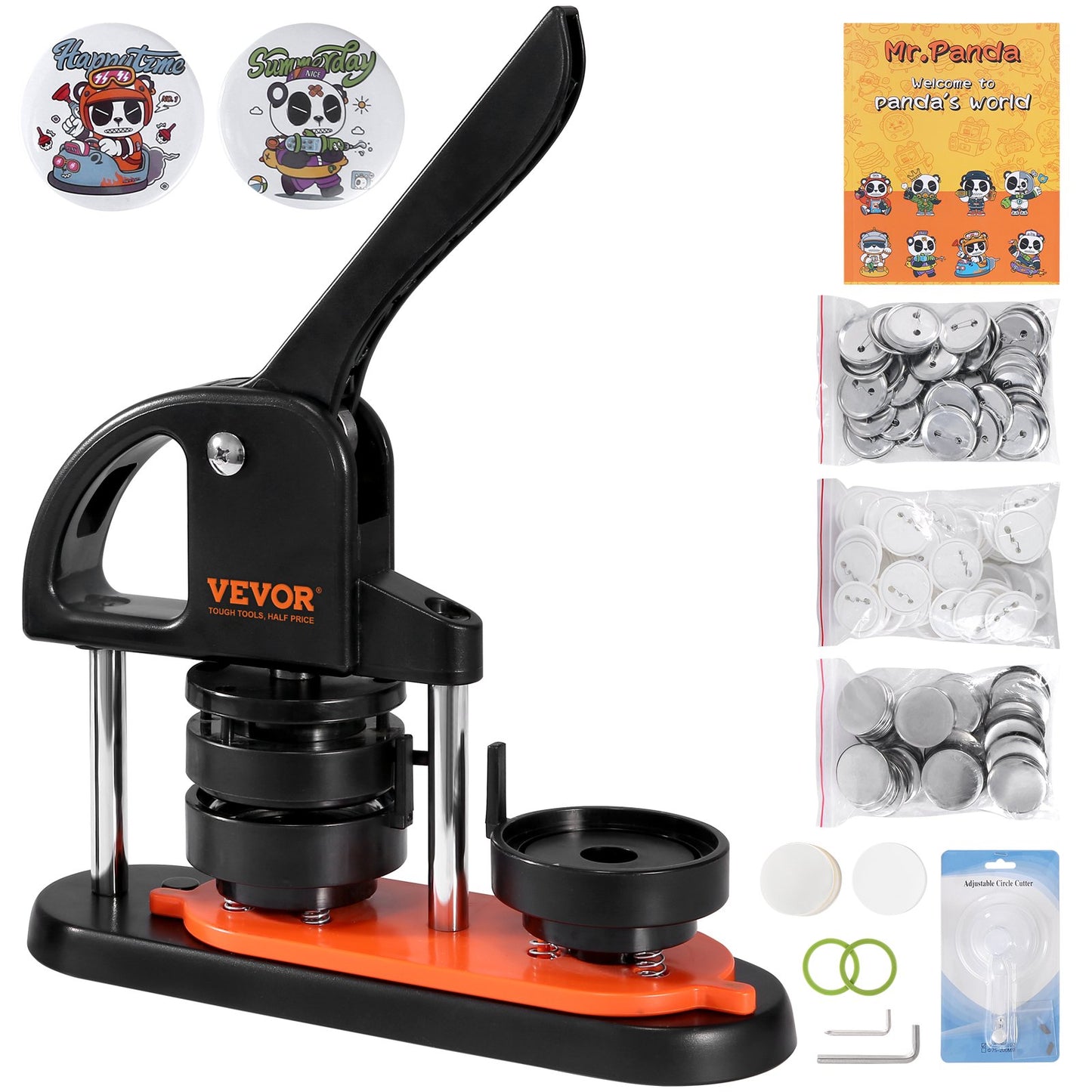 VEVOR Button Maker Machine, 2.28 inch/58mm Pin Maker, Installation-Free Badge Punch