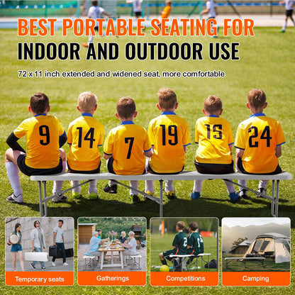 6-Foot Portable Folding Bench for Outdoor Picnic, Camping, and Garden, 7.36 kg