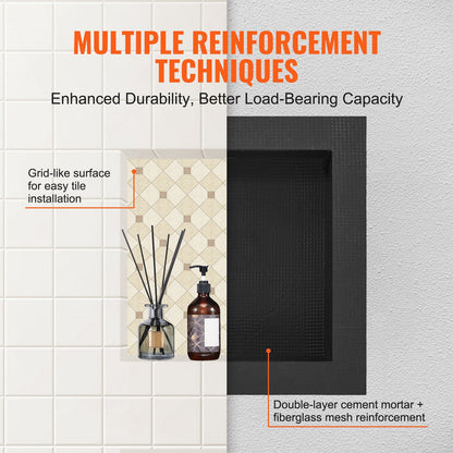 VEVOR Shower Niche 41 x 41x10cm ,16 x 16x 4 Inch Single Shelf Wall-inserted for