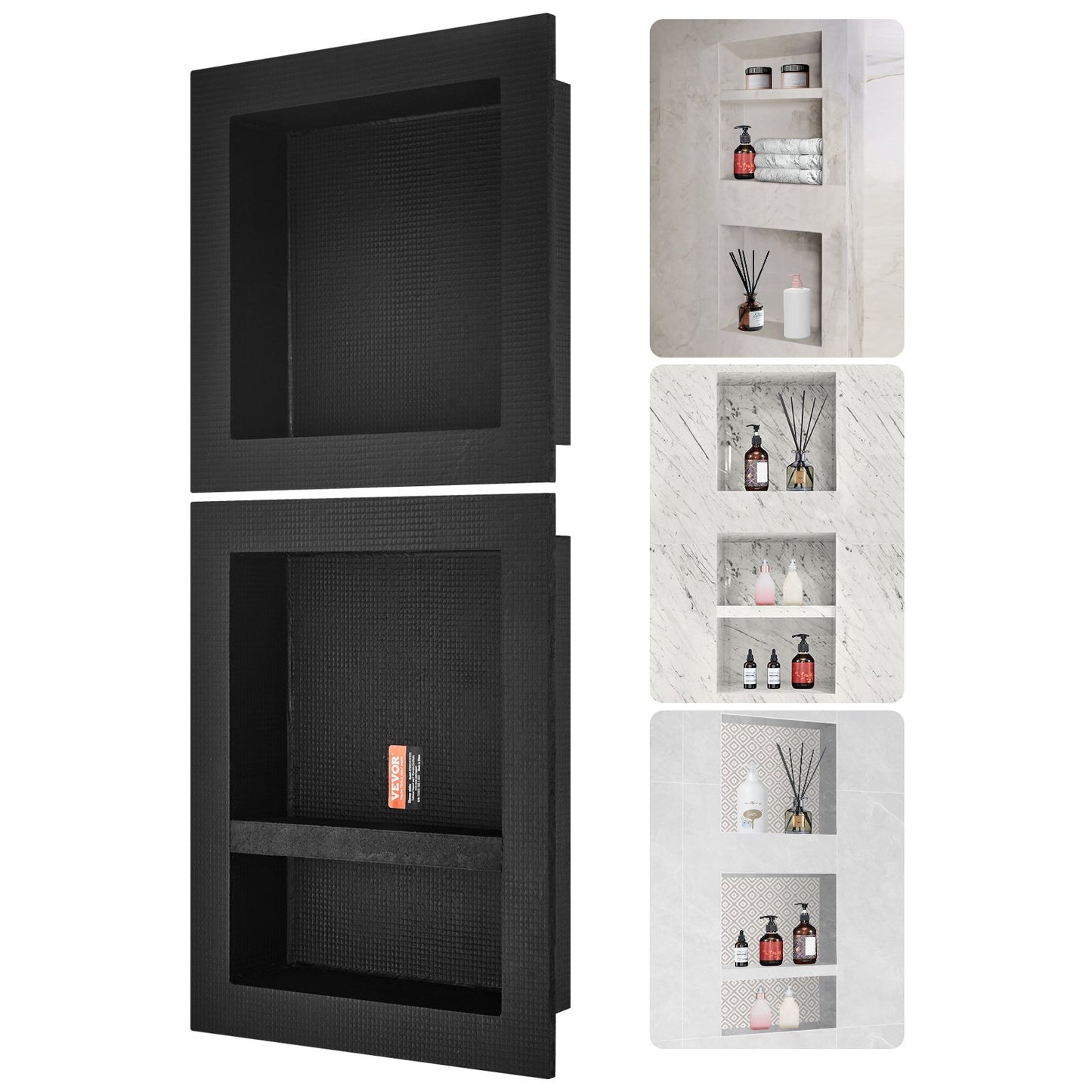 VEVOR Shower Niche 41x41 &50.8cm Triple Shelf Wall-inserted for Shower Bathroom