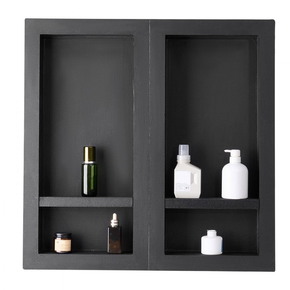VEVOR Shower Niche 40.6 x 81.3 + 40.6 x 81.3 cm Recessed Wall Shelf Bathroom