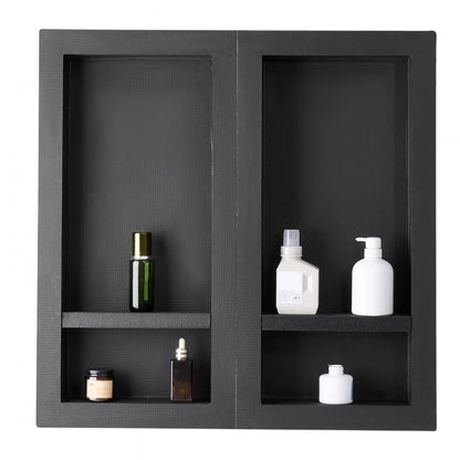 VEVOR Shower Niche 40.6 x 81.3 + 40.6 x 81.3 cm Recessed Wall Shelf Bathroom