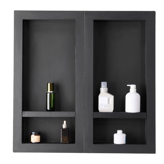 VEVOR Shower Niche 40.6 x 81.3 + 40.6 x 81.3 cm Recessed Wall Shelf Bathroom