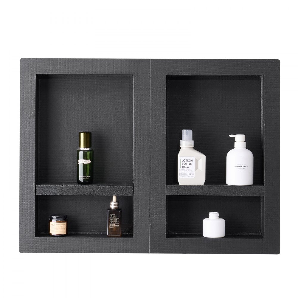 VEVOR Shower Niche 40.6 x 61+40.6 x 61 cm Recessed Wall Organizer Bathroom