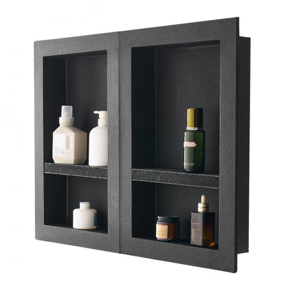 VEVOR Shower Niche 40.6 x 61+40.6 x 61 cm Recessed Wall Organizer Bathroom