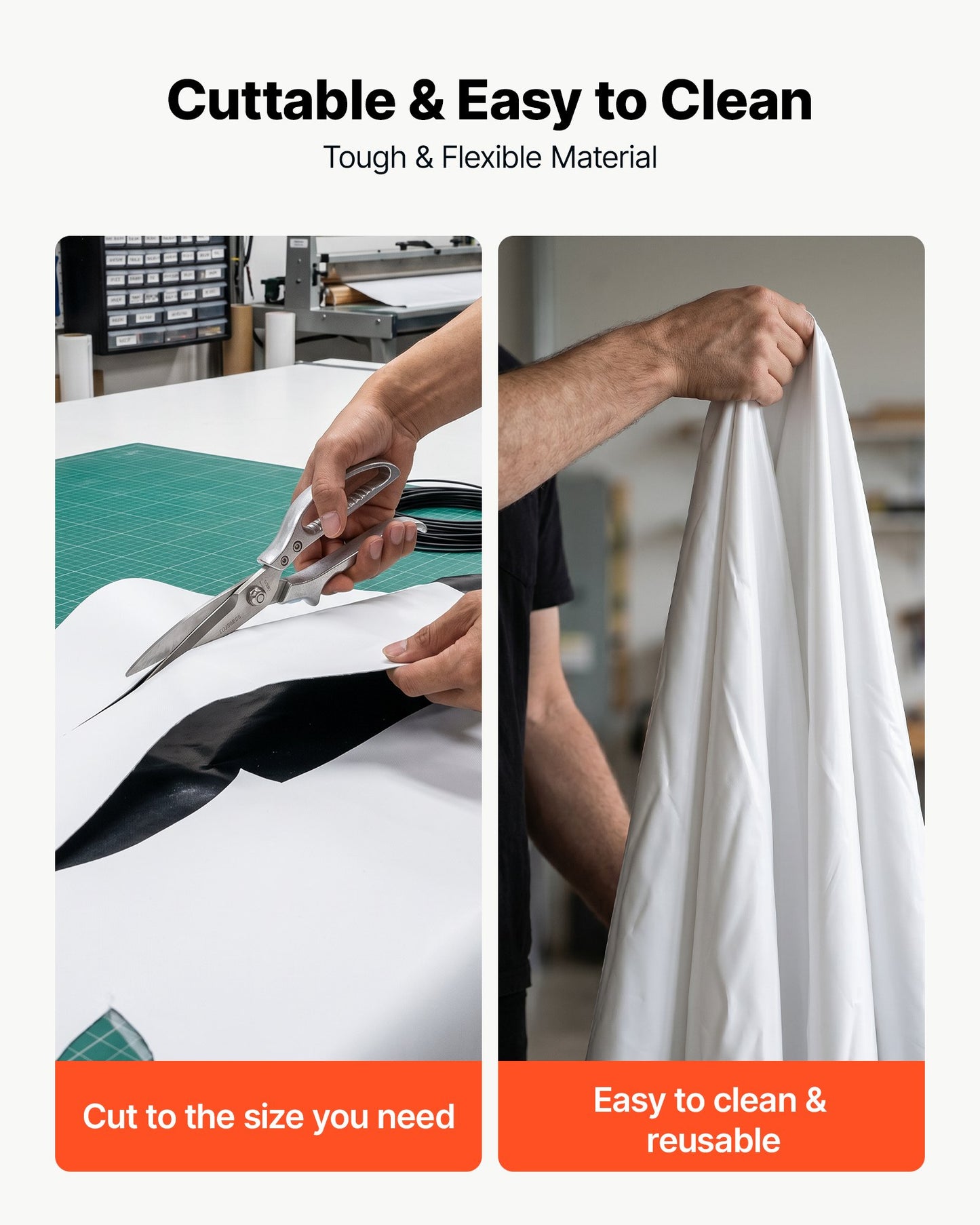 0.3 mm Plastic Sheeting 3.05 x 15.24 m Heavy Duty Polyethylene Roll, Thick Drop Cloth Painters Tarp, Polyethylene Covering for Crawl Space Vapor Barrier, Weed Control, Garden, Black & White
