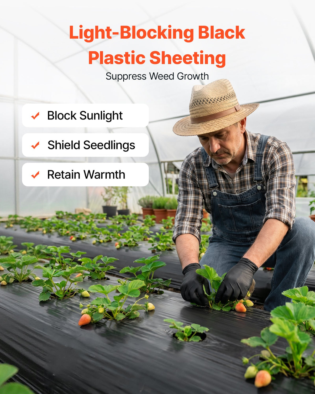 0.1 mm Plastic Sheeting 1.83 x 30.48 m Black Heavy Duty Polyethylene, Thick Plastic Roll for Garden, Drop Cloth Painters Tarp, Polyethylene Covering for Crawl Space Vapor Barrier, Weed Control