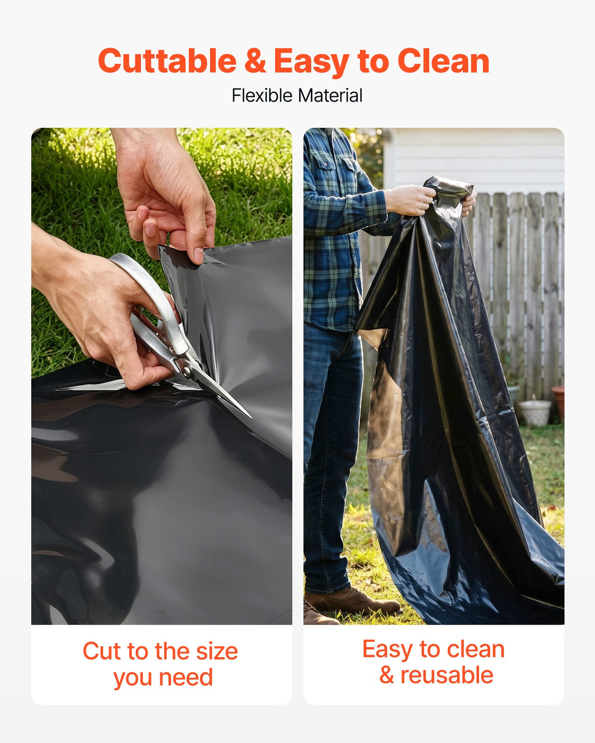 0.1 mm Plastic Sheeting 1.83 x 30.48 m Black Heavy Duty Polyethylene, Thick Plastic Roll for Garden, Drop Cloth Painters Tarp, Polyethylene Covering for Crawl Space Vapor Barrier, Weed Control