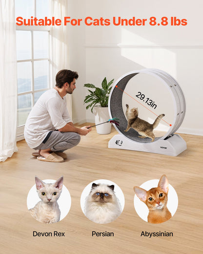 VEVOR Cat Exercise Wheel 31.5 in Large Indoor Cat Running Wheel Treadmill White