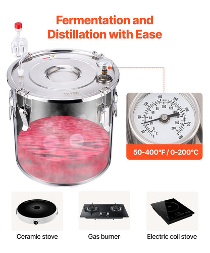 8 Gal Alcohol Distiller with Thumper Keg & Water Pump, Dual Condenser Kit