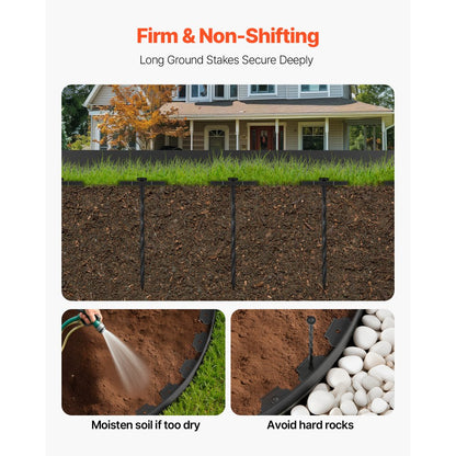 Landscape Edging 600 x 5 cm L-Shaped Durable Plastic Garden Border No Dig