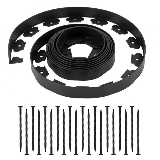 Landscape Edging 600 x 5 cm L-Shaped Durable Plastic Garden Border No Dig