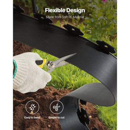 Landscape Edging 2000x10 cm L-Shaped Durable Plastic Garden Border No Dig